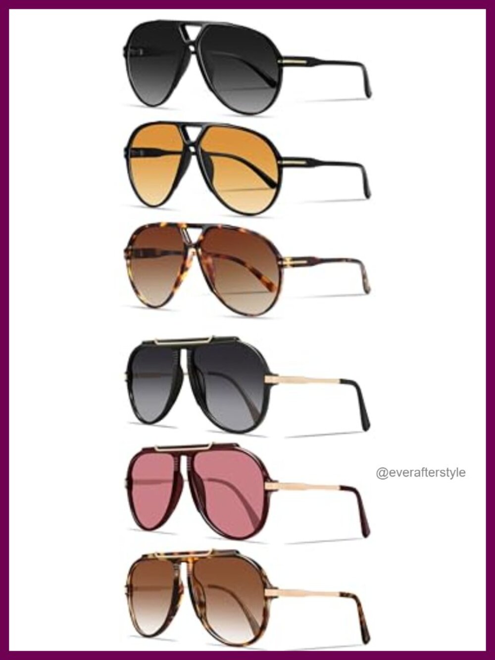 Oversized Retro Aviator Sunglasses Classic 70s Vintage Large Frame